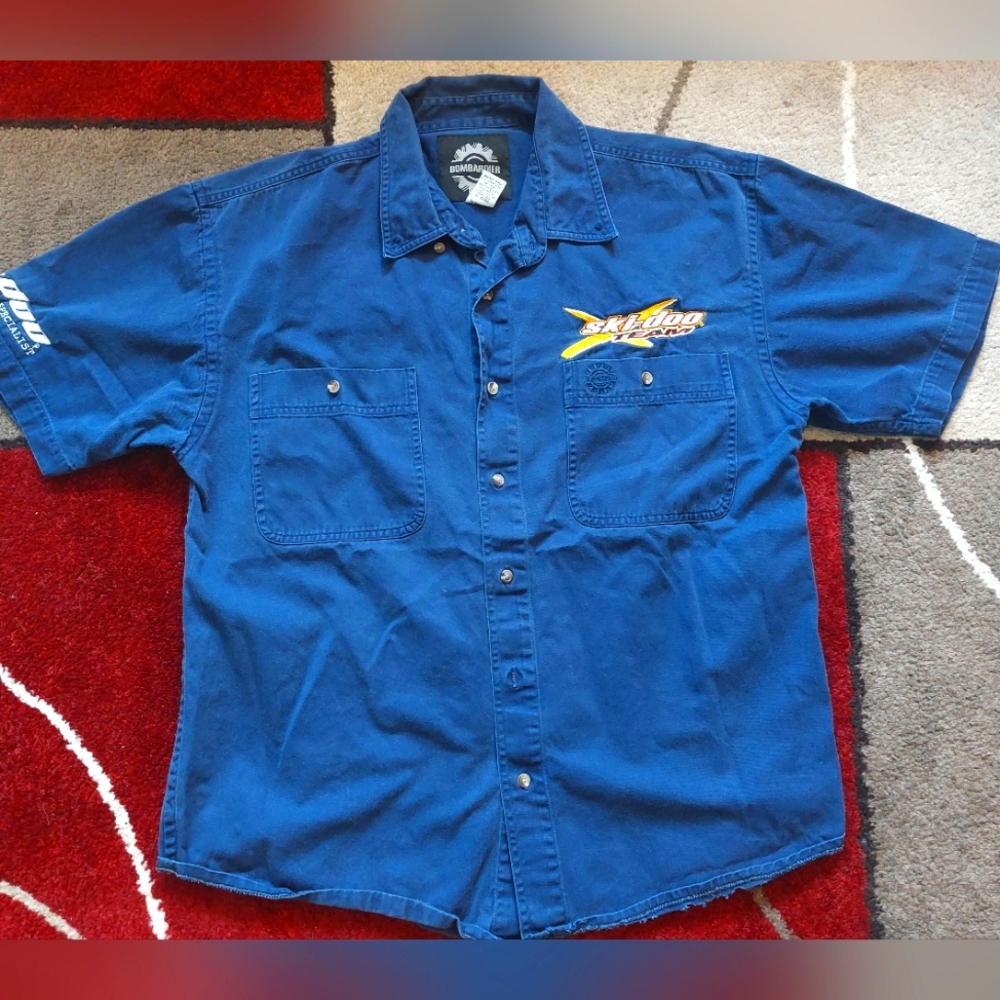 Ski-doo Bombardier button down vtg shirt